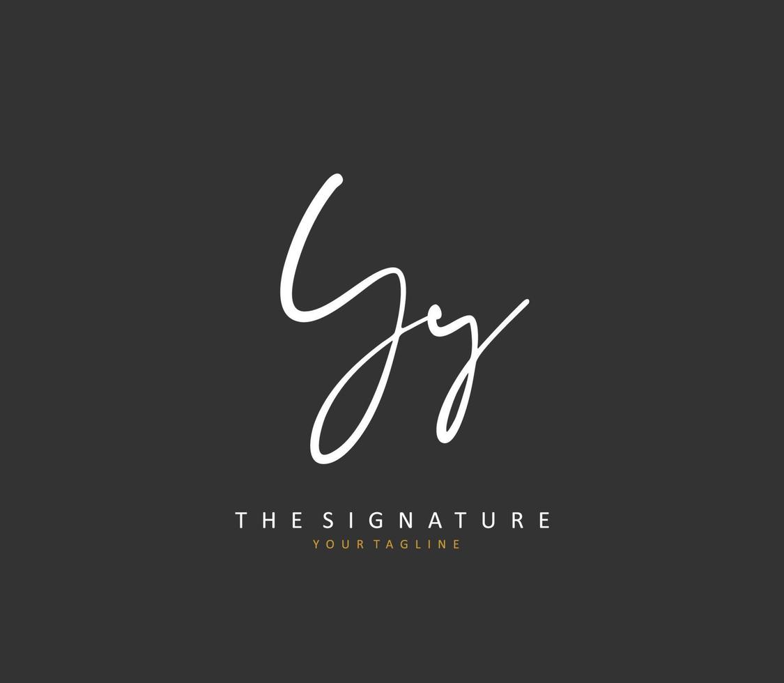 YY Initial letter handwriting and  signature logo. A concept handwriting initial logo with template element. vector