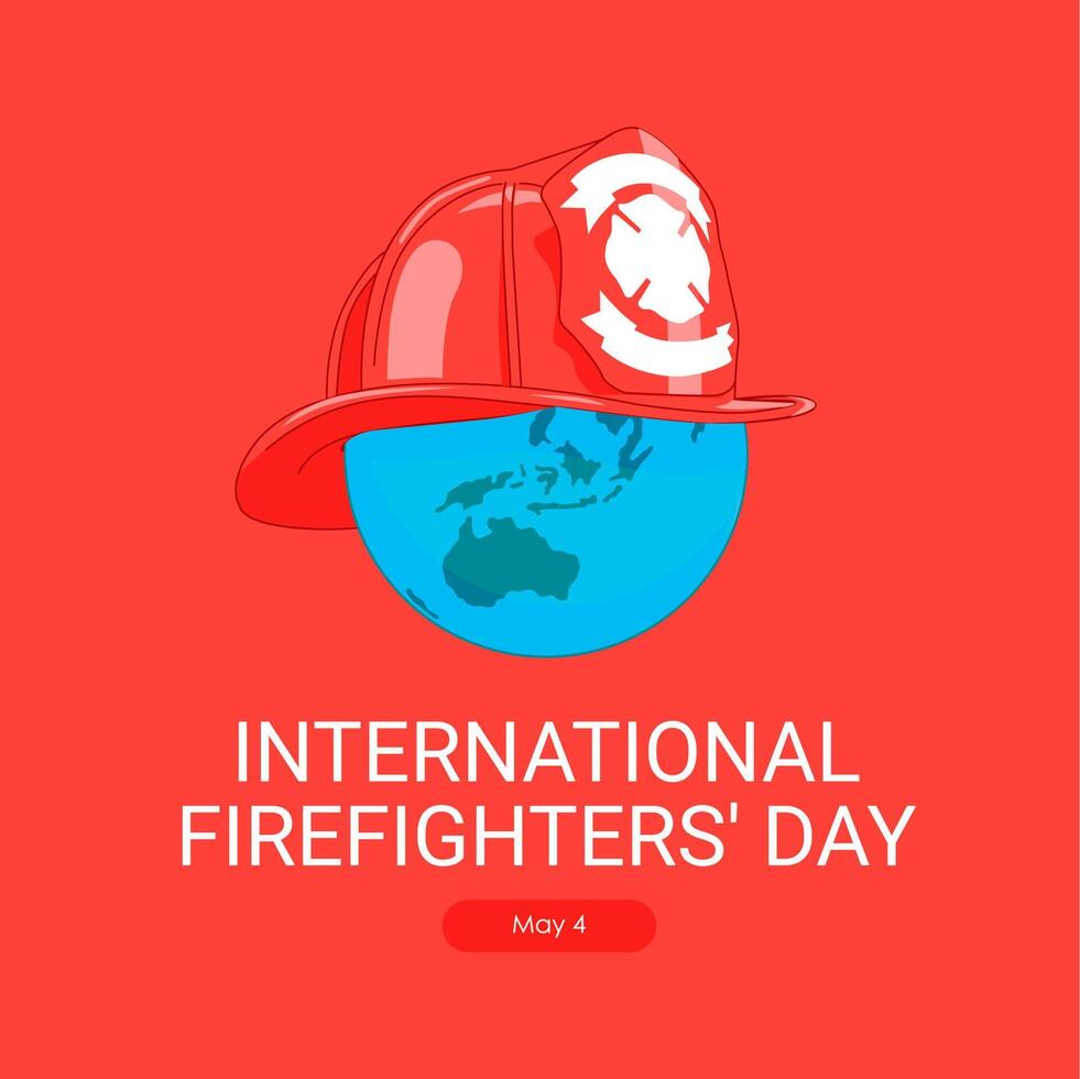 flat design international firefighters day poster template vector stock