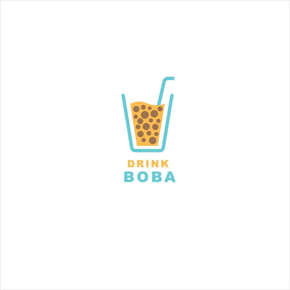 Boba logo vector template for business identity