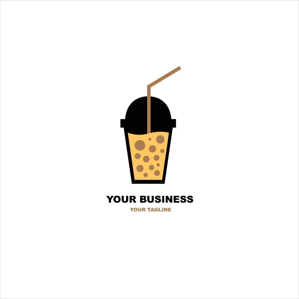 Boba logo vector template for business identity