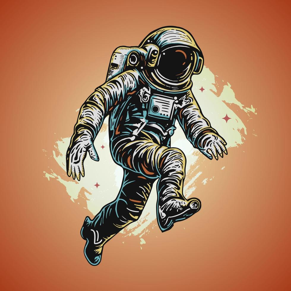 colorido dibujos animados astronauta vector ilustración