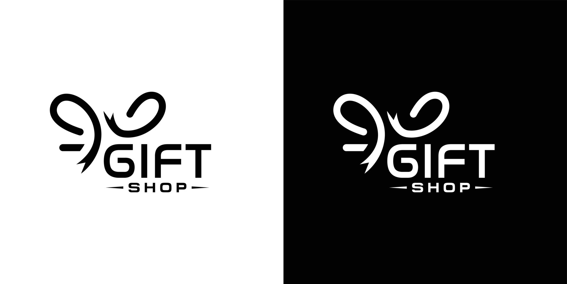 Abstract Gift shop vector logo design, gift shop logo design with