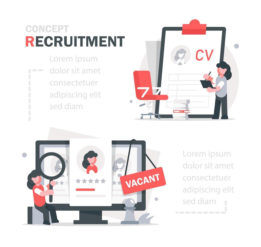 People Characters Choosing Best Candidate for Job,Recruitment Process. Human Resource Management and Hiring Concept vector