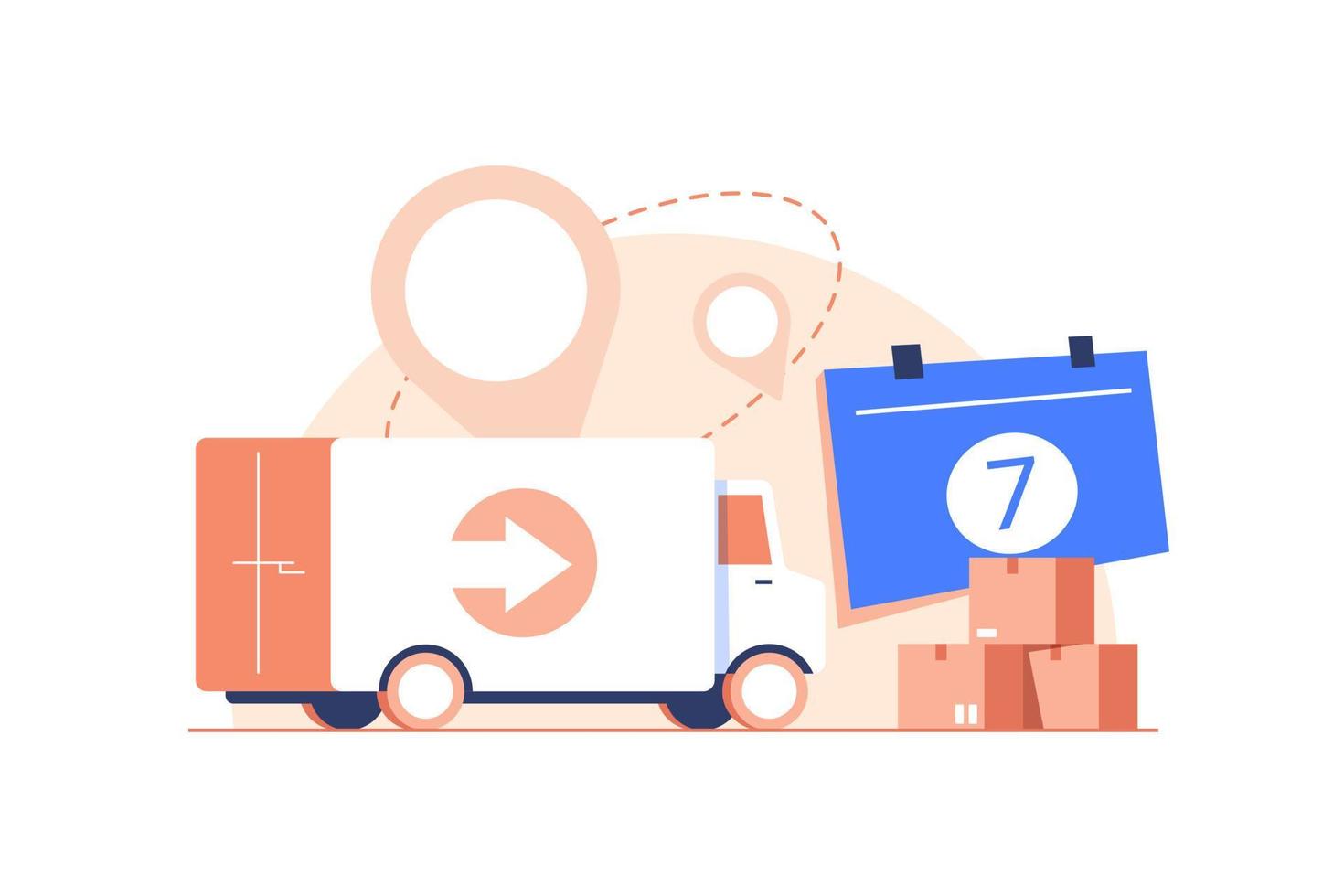 Delivery and online shopping concept,flat design icon vector illustration