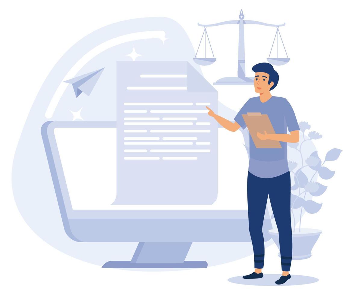 Website disclaimer concept, Terms and conditions, privacy policy, legal notice, menu bar design, corporate rules, UI element, flat vector modern illustration