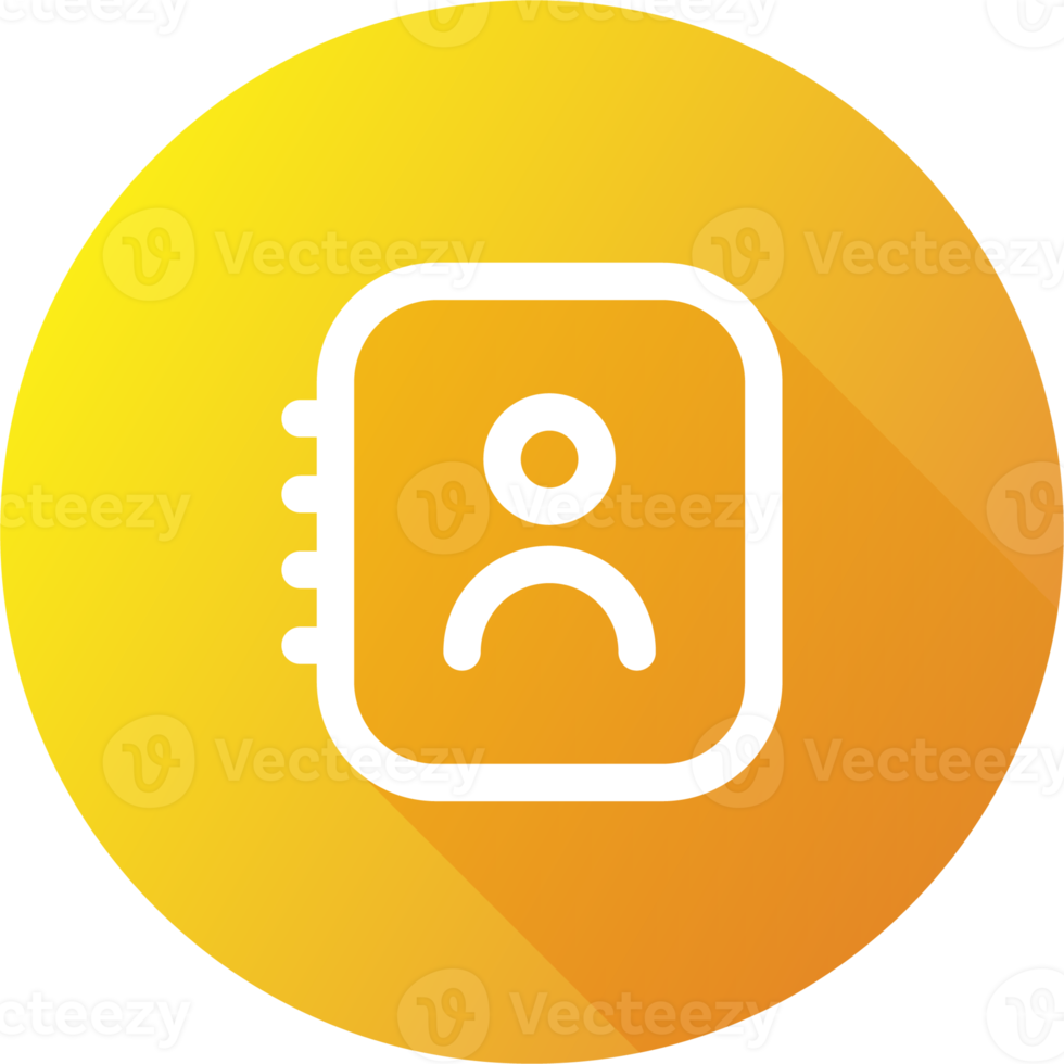 Contact icon in flat design style. Adress book or phone book signs illustration. png