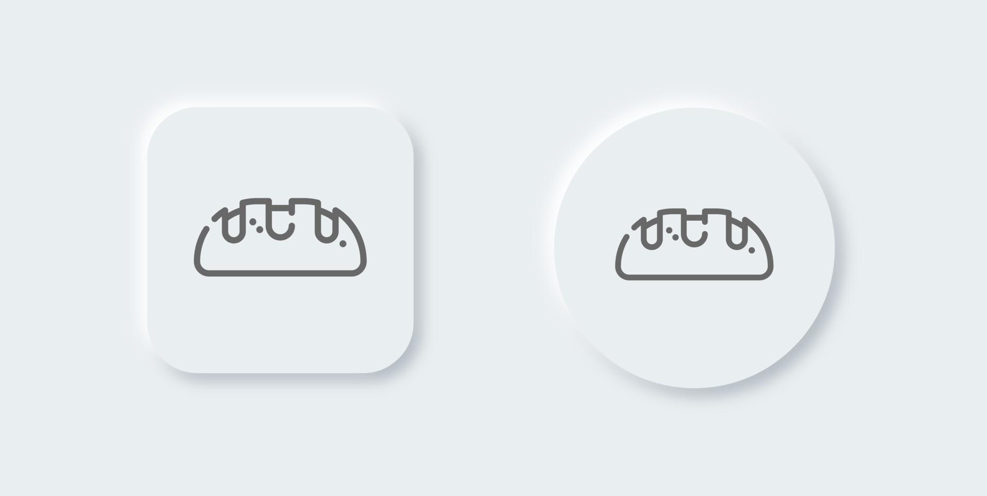 Bread line icon in neomorphic design style. Toast signs vector illustration.