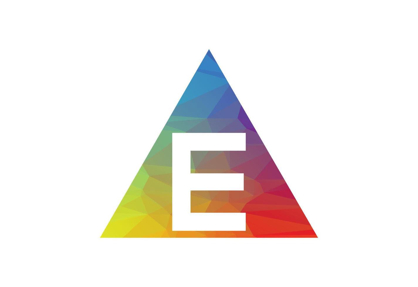 Colourful Low Poly and initial E letter logo design, Vector illustration