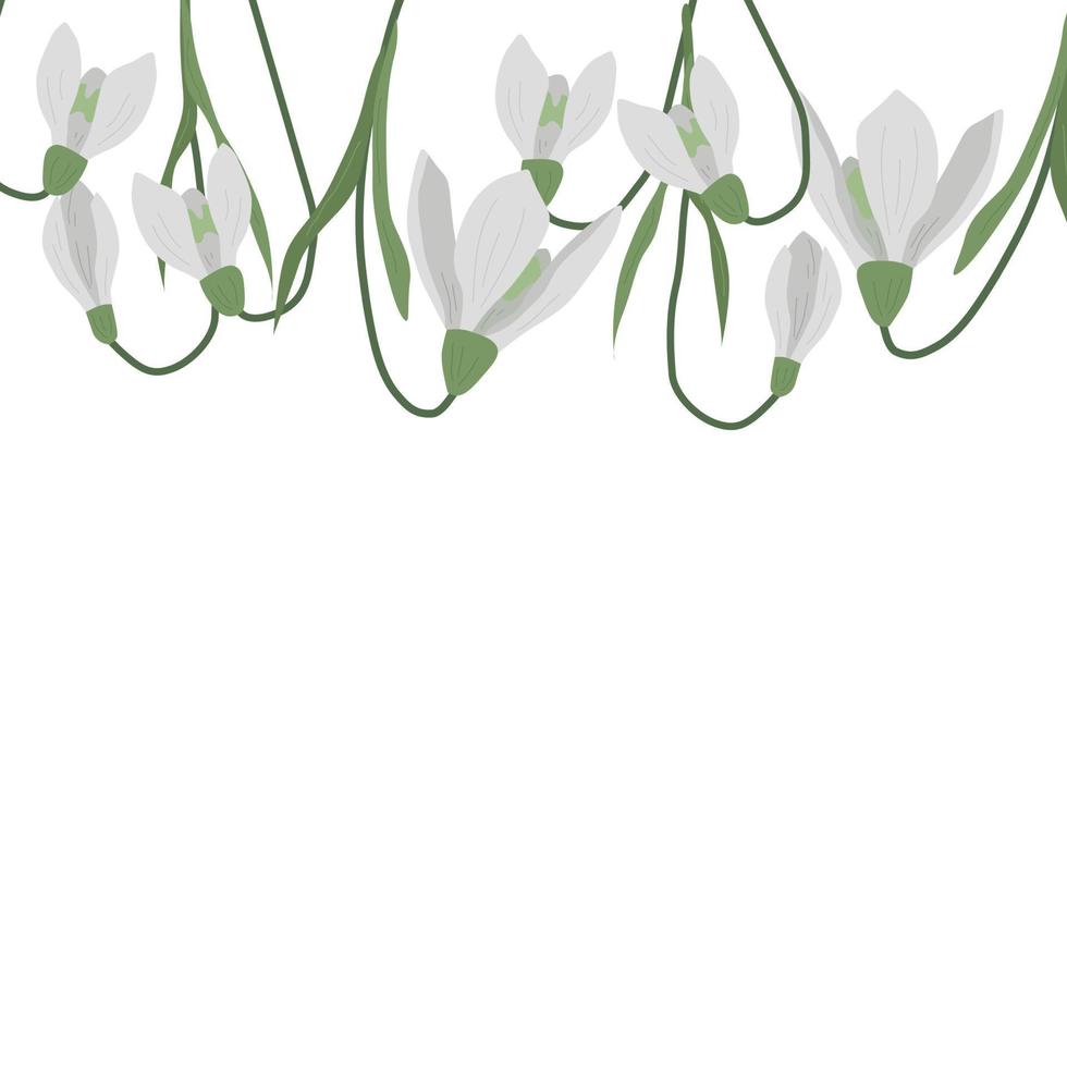 A frame of snowdrops for your design. vector