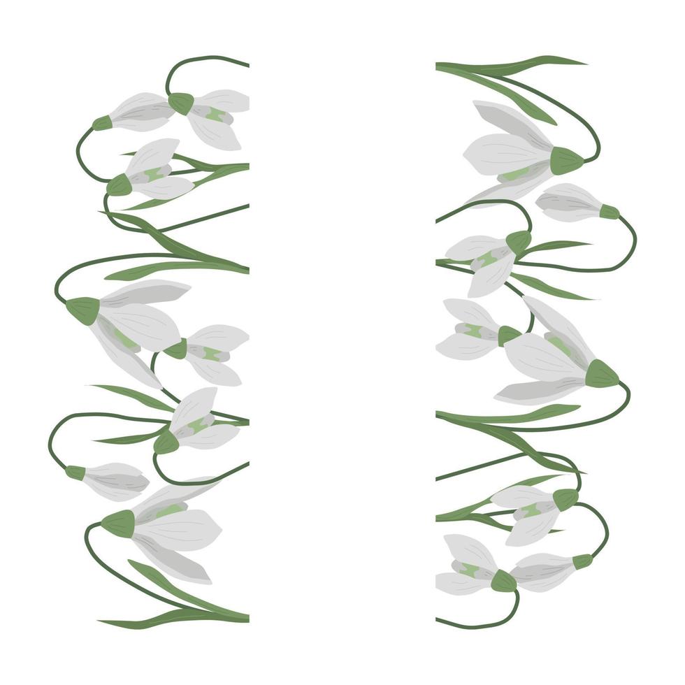 A frame of snowdrops for your design. vector