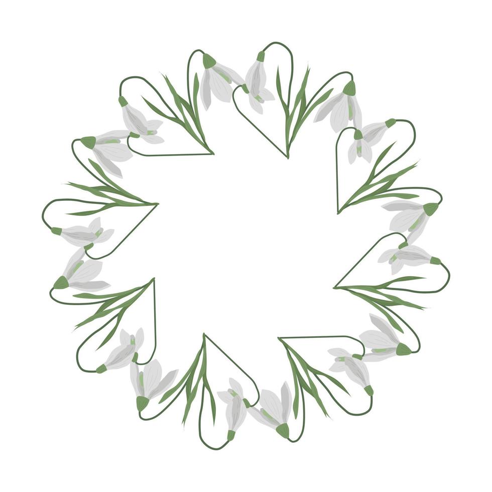 A frame of snowdrops for your design. vector