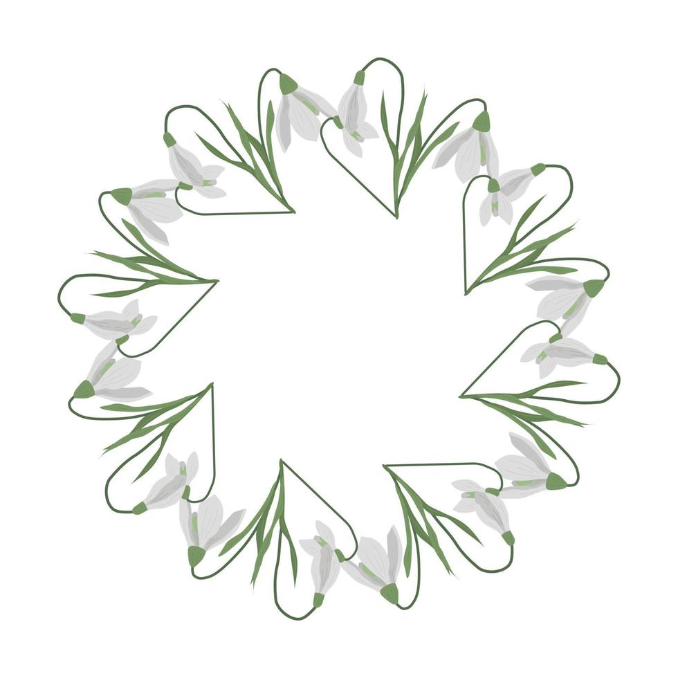 A frame of snowdrops for your design. vector