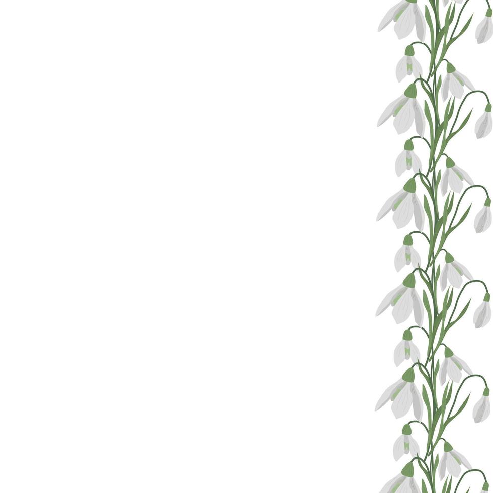 A frame of snowdrops for your design. vector
