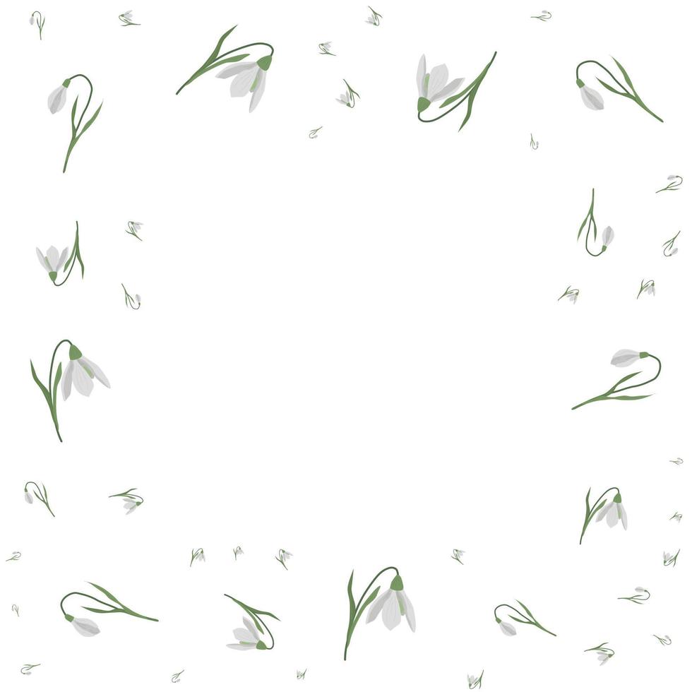 A frame of snowdrops for your design. vector