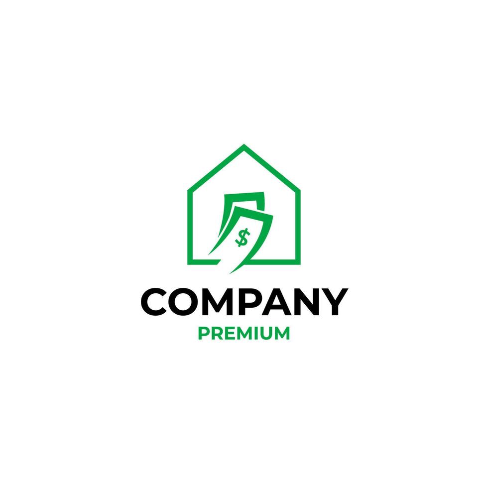 Vector money house logo design concept illustration idea