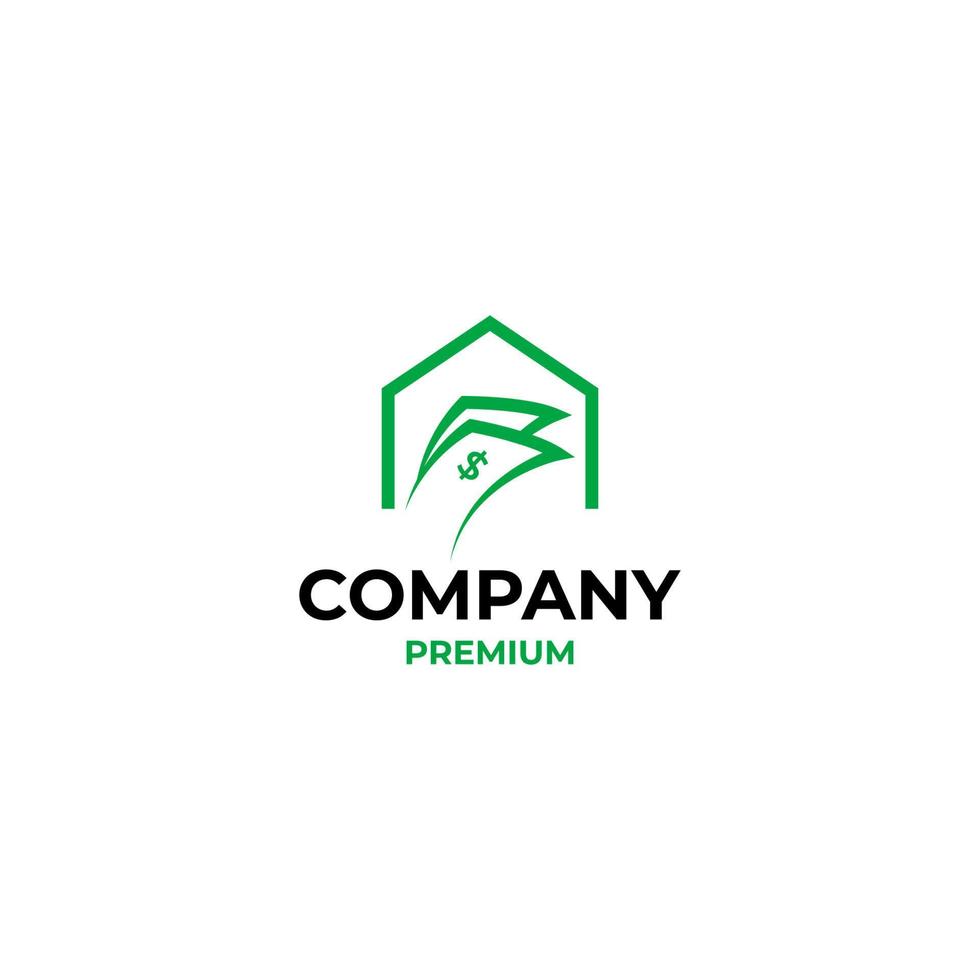 Vector money house logo design concept illustration idea