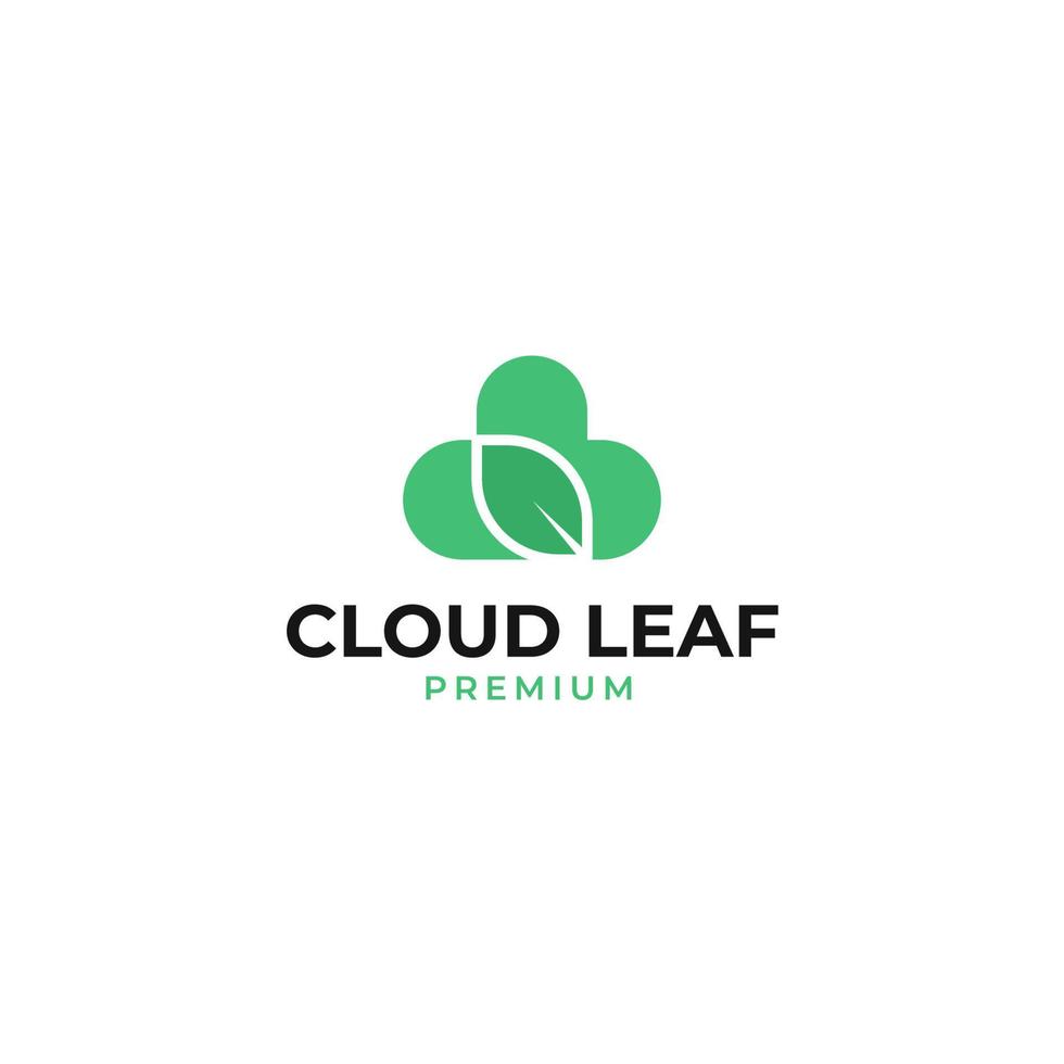 Vector cloud leaf logo design concept illustration idea