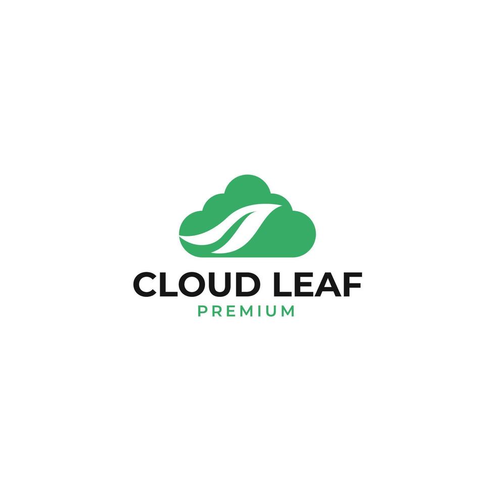 Vector cloud leaf logo design concept illustration idea