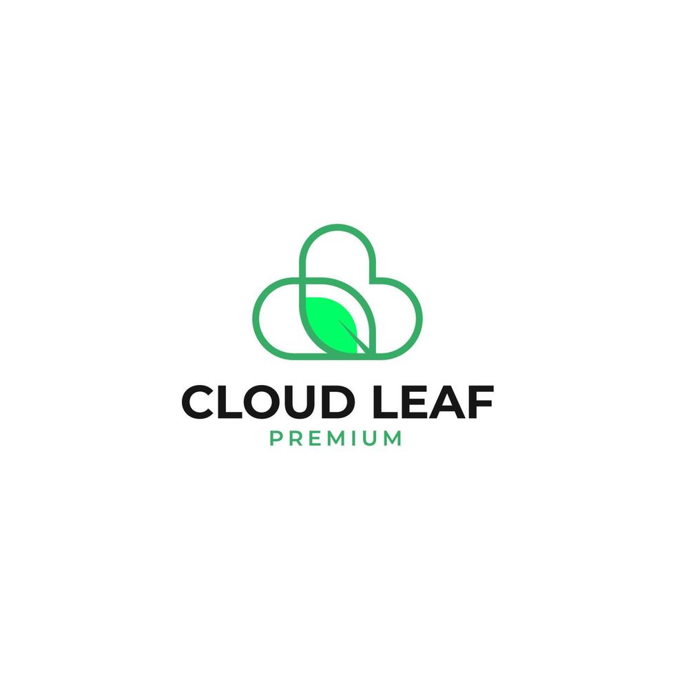 Vector cloud leaf logo design concept illustration idea