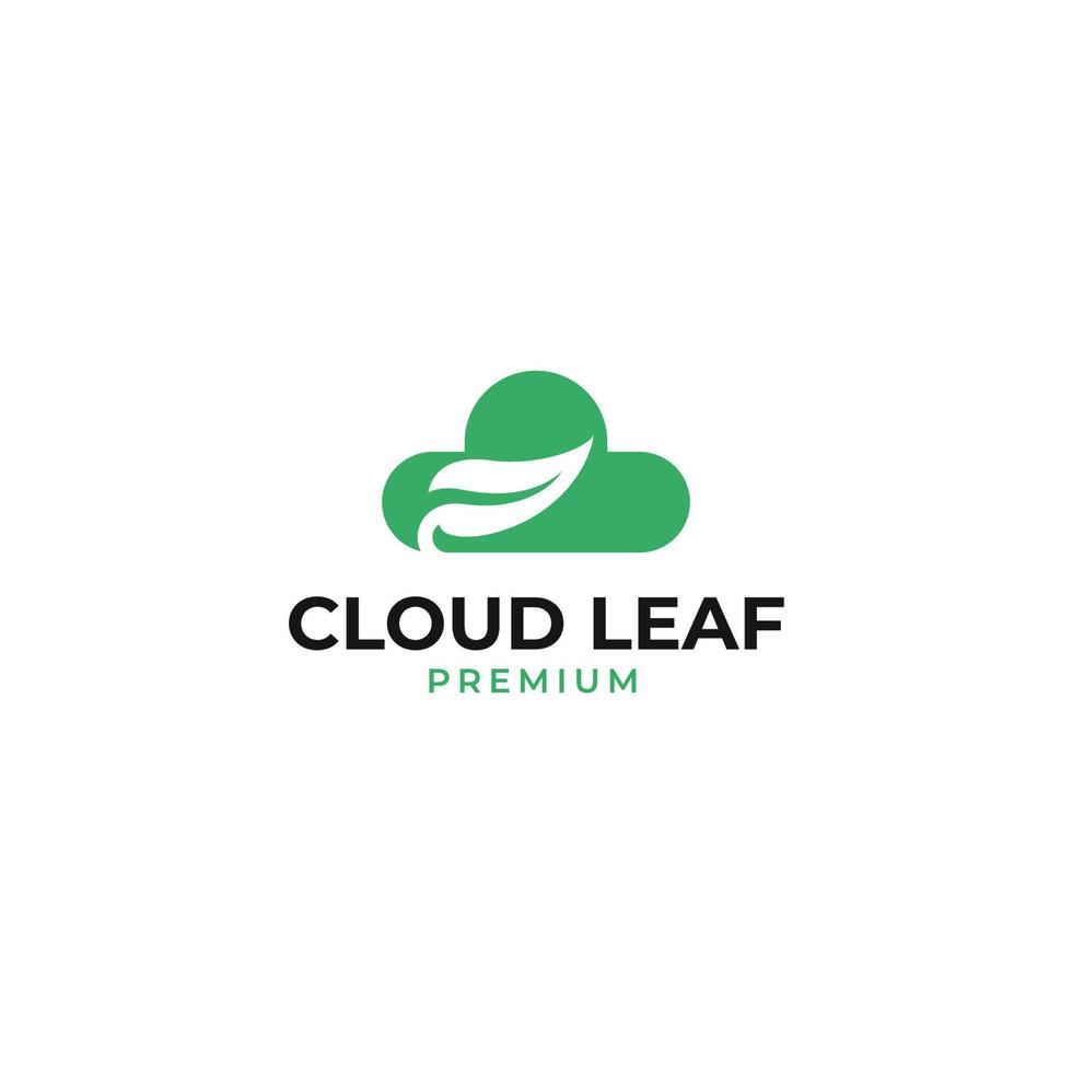 Vector cloud leaf logo design concept illustration idea