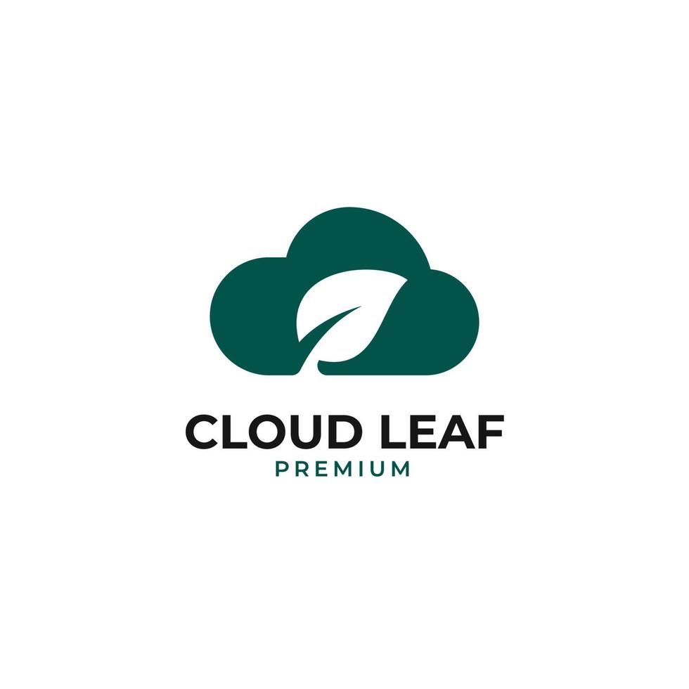 Vector cloud leaf logo design concept illustration idea