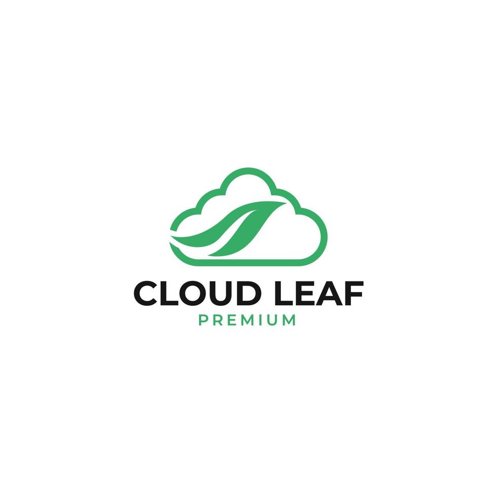 Vector cloud leaf logo design concept illustration idea