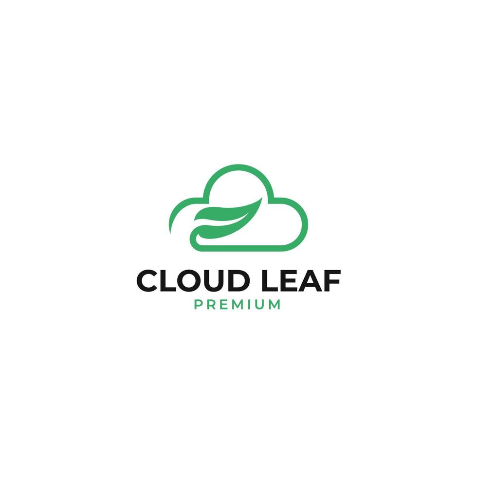 Vector cloud leaf logo design concept illustration idea