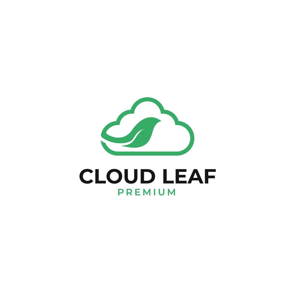 Vector cloud leaf logo design concept illustration idea