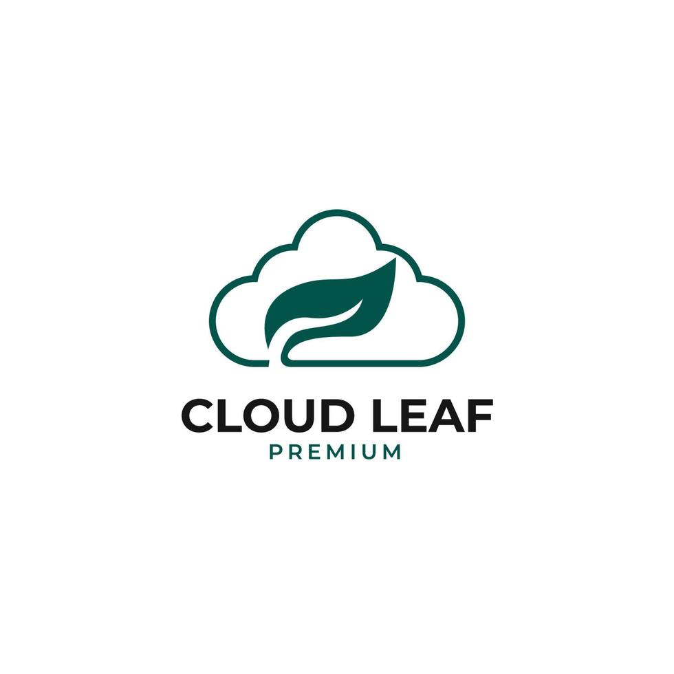 Vector cloud leaf logo design concept illustration idea