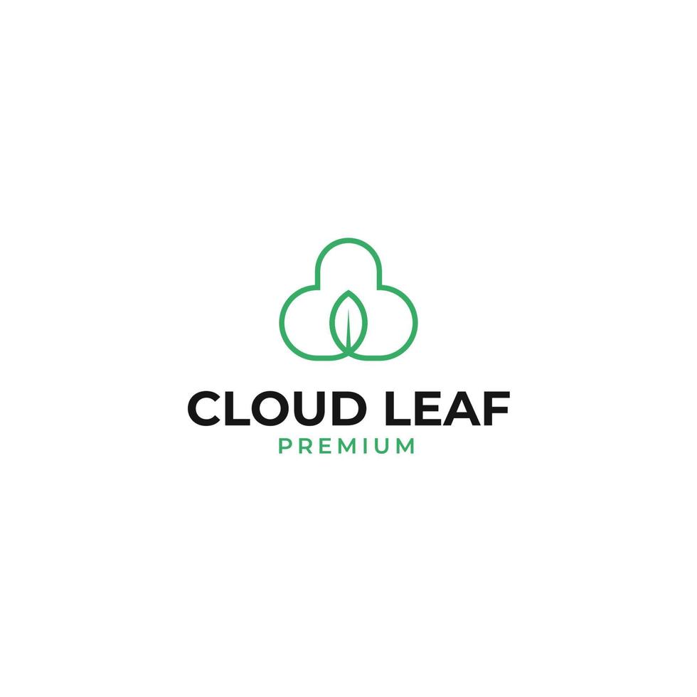 Vector cloud leaf logo design concept illustration idea
