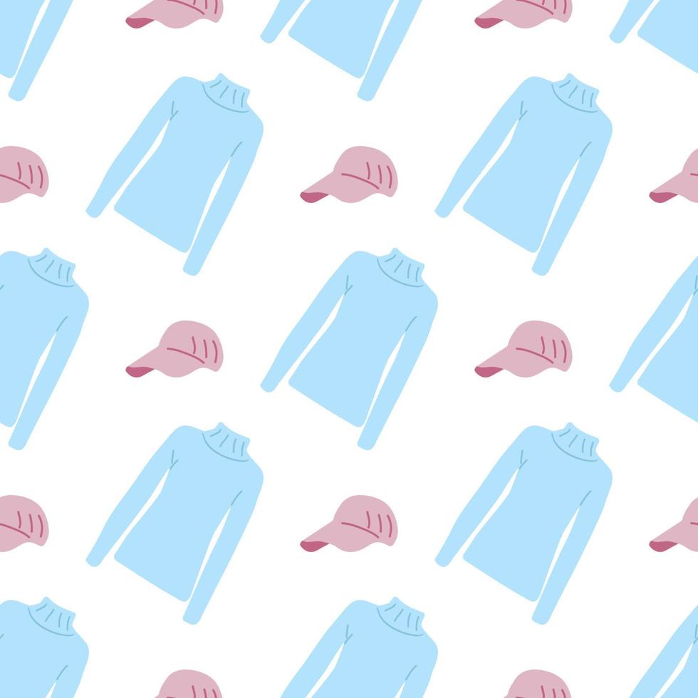 Color seamless pattern with spring fashion clothe. vector