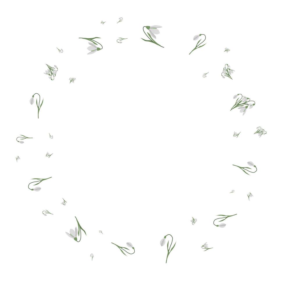 A frame of snowdrops for your design. vector