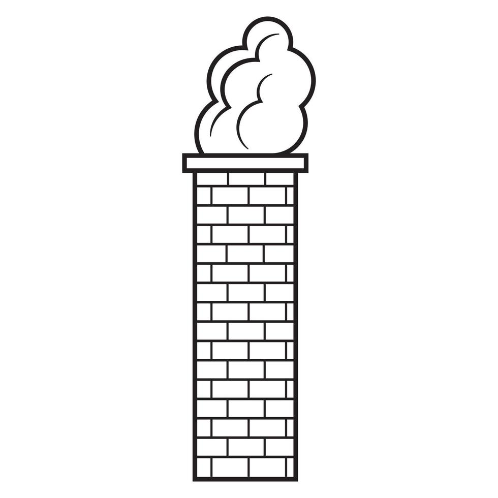 Vector isolated icon of exhaust pipes with smoke in a factory or plant. The concept of environmental pollution and harm to ecology.