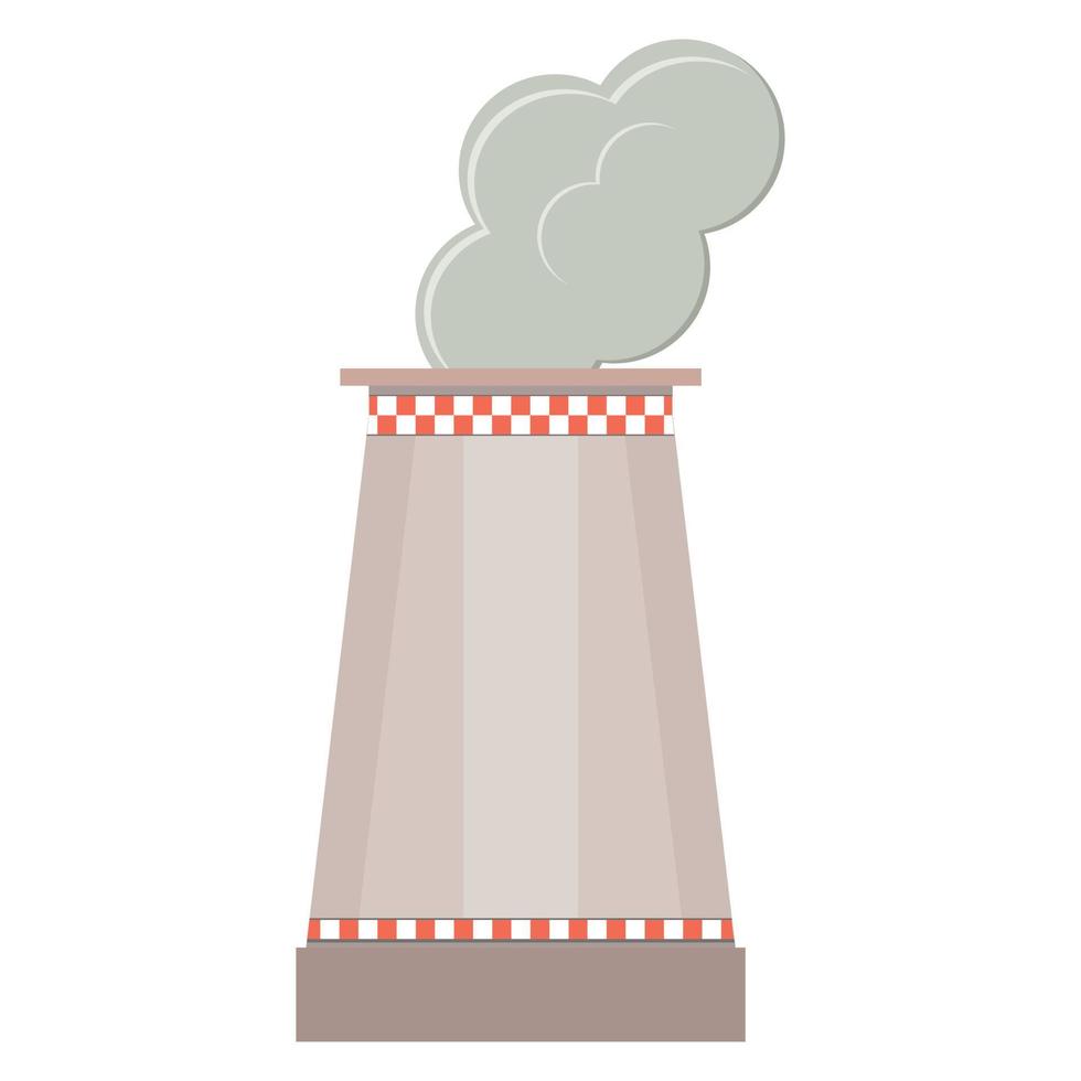 Industrial industrial chimney, flue pipes with toxic air, vector isolated illustration