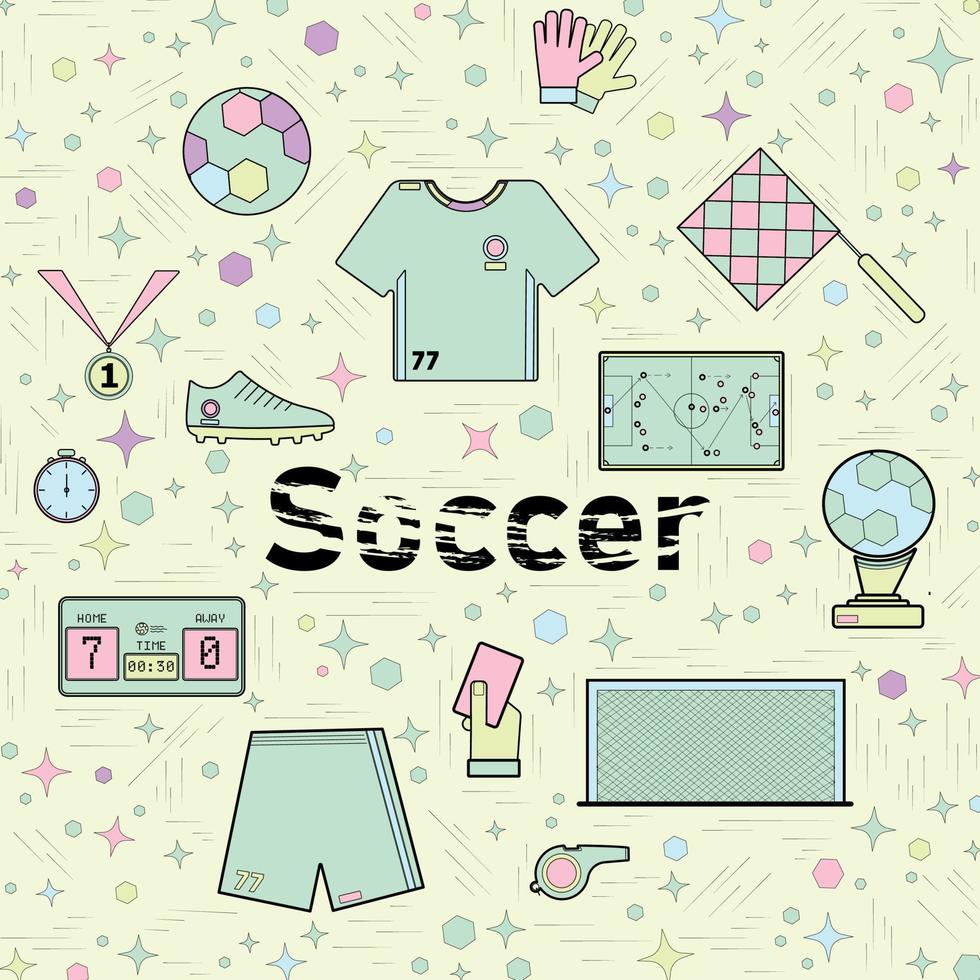 Soccer single pattern light green vector