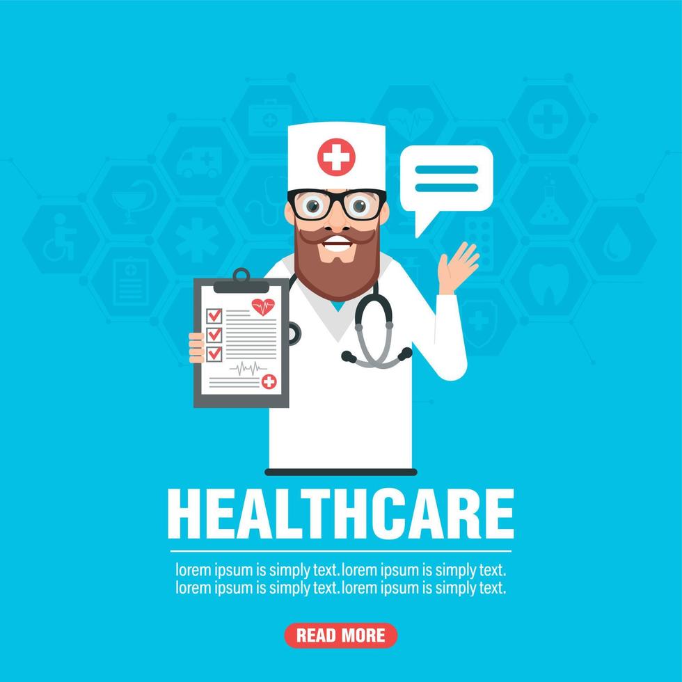 Healthcare modern concept design flat banner vector