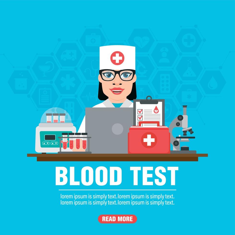 Blood test modern concept design flat banner vector