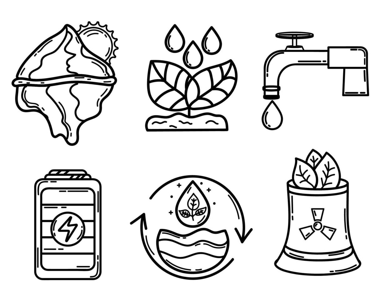 eco íconos colocar. ecológico icono. verde energía. solar paneles plano estilo. verde energía. limpiar planeta. vector