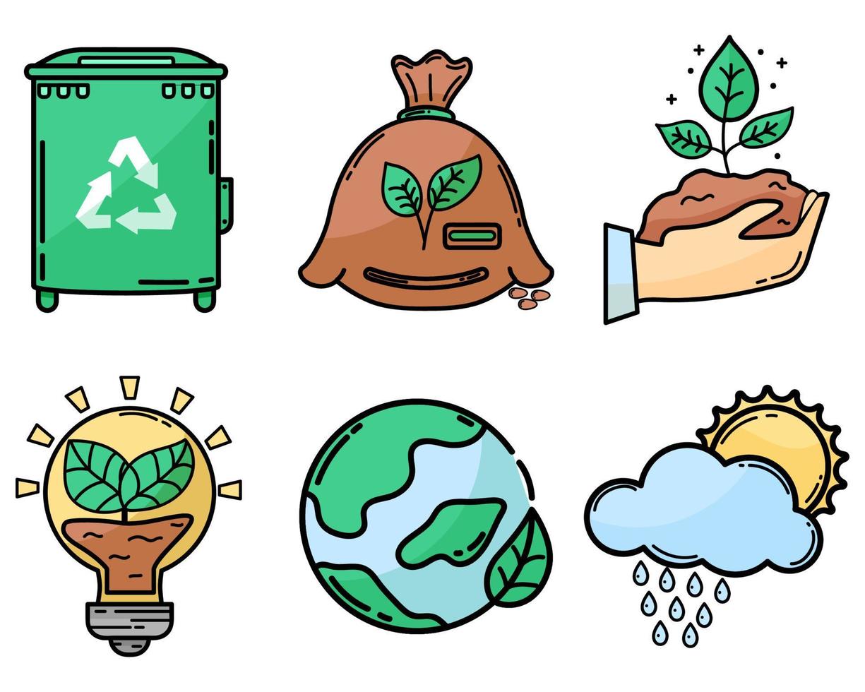 Eco icons set. Ecological icon. Green energy. Solar panels. Flat style. Green energy. Clean planet. vector