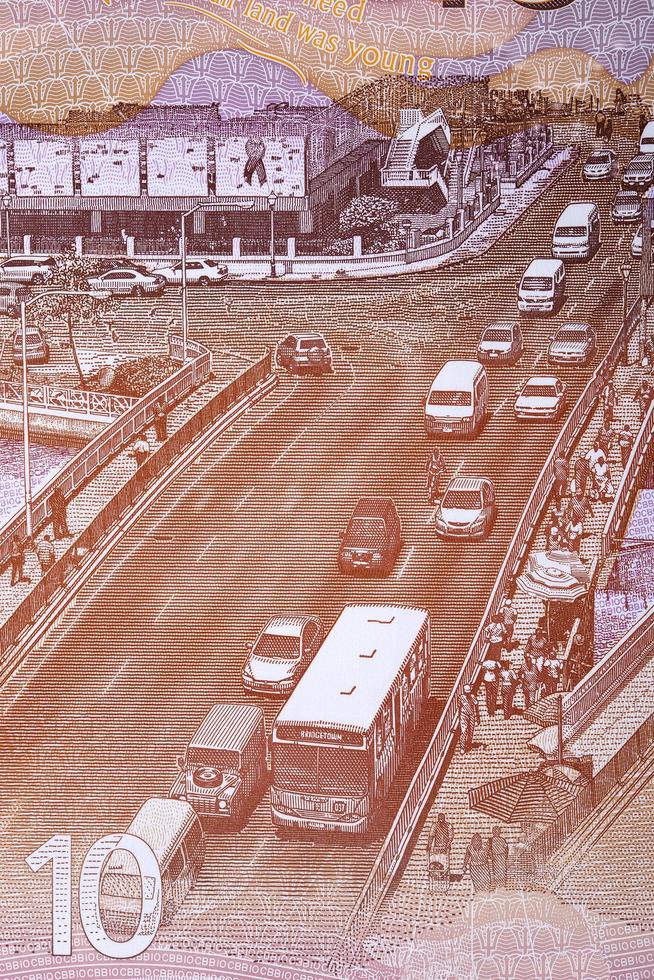 Charles Duncan O'Neal Bridge over the Careenage in Bridgetown from money photo
