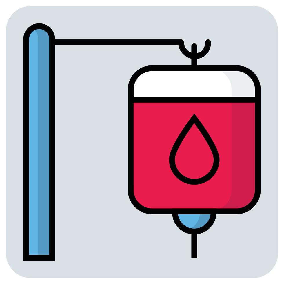 Filled color outline icon for Blood drip. vector