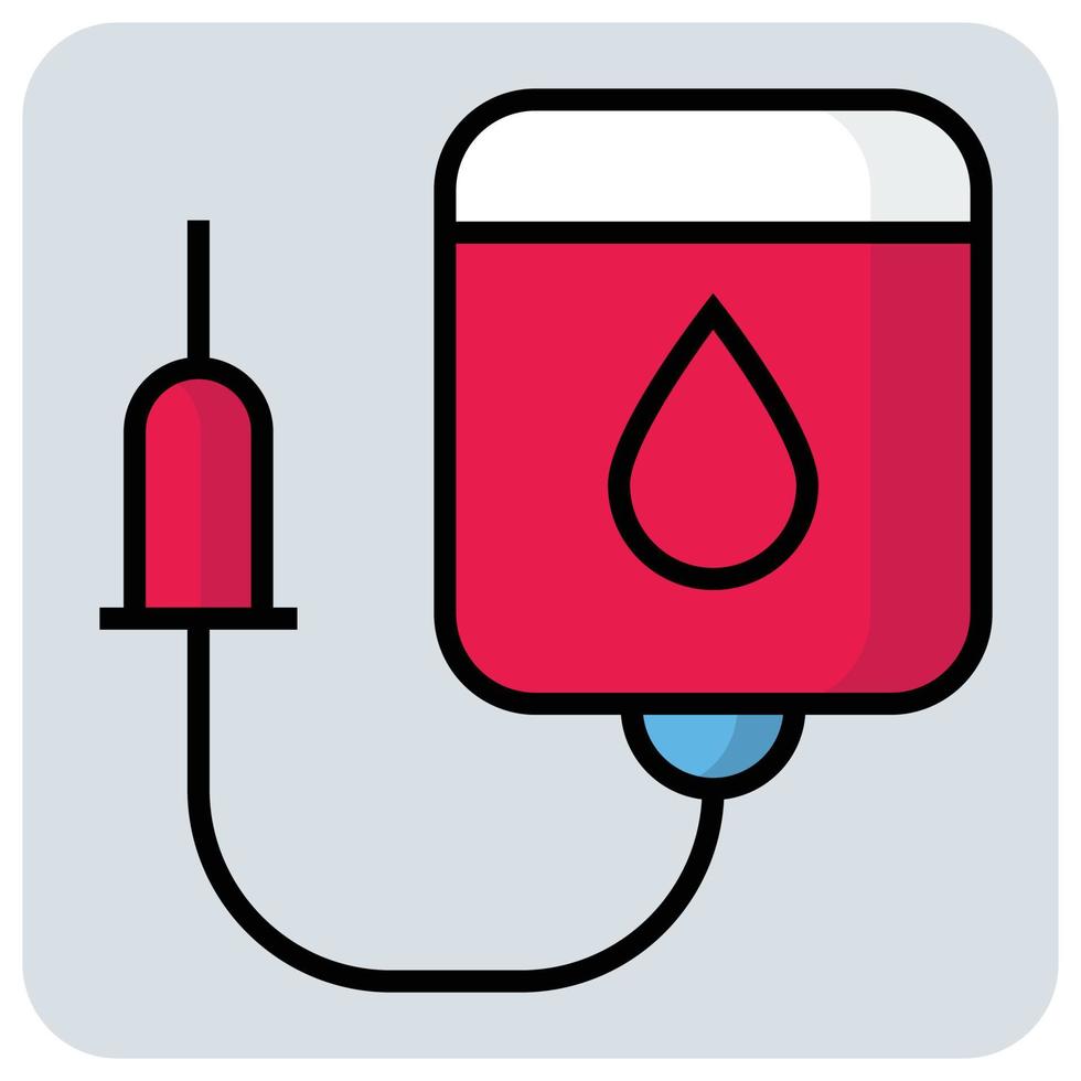 lleno color contorno icono para sangre goteo. vector