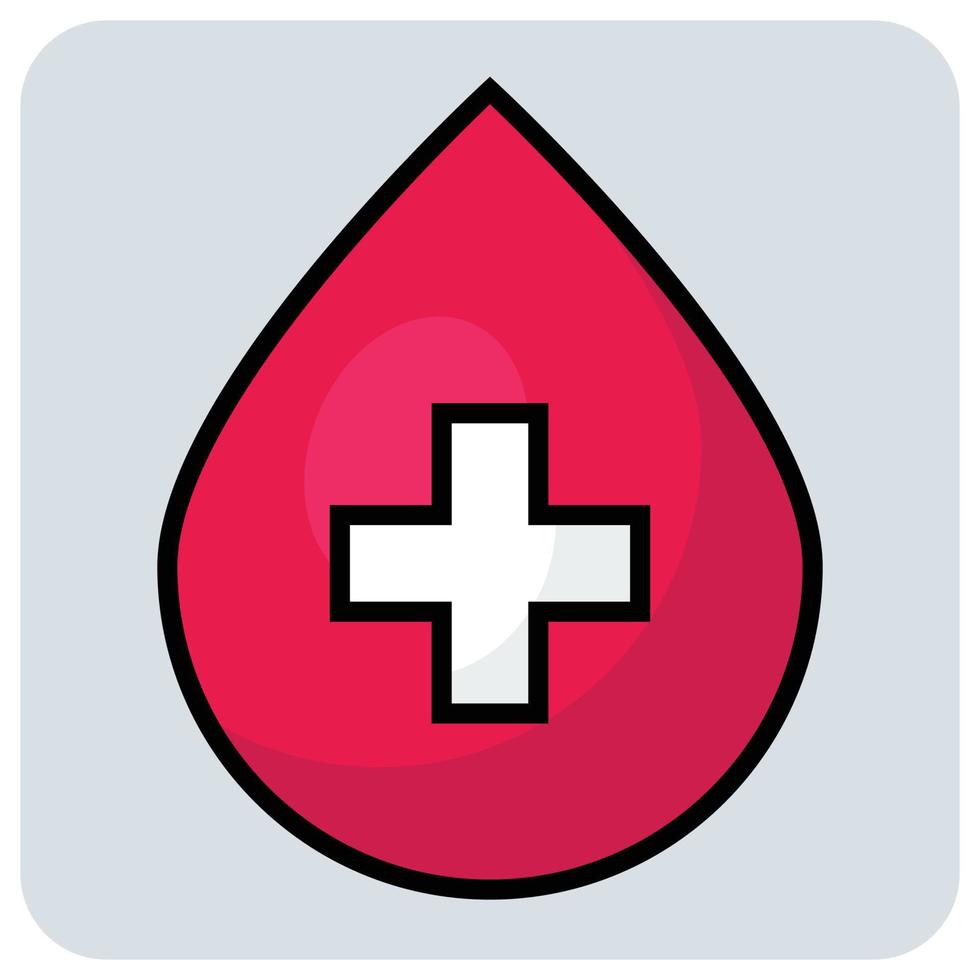 Filled color outline icon for Blood. vector