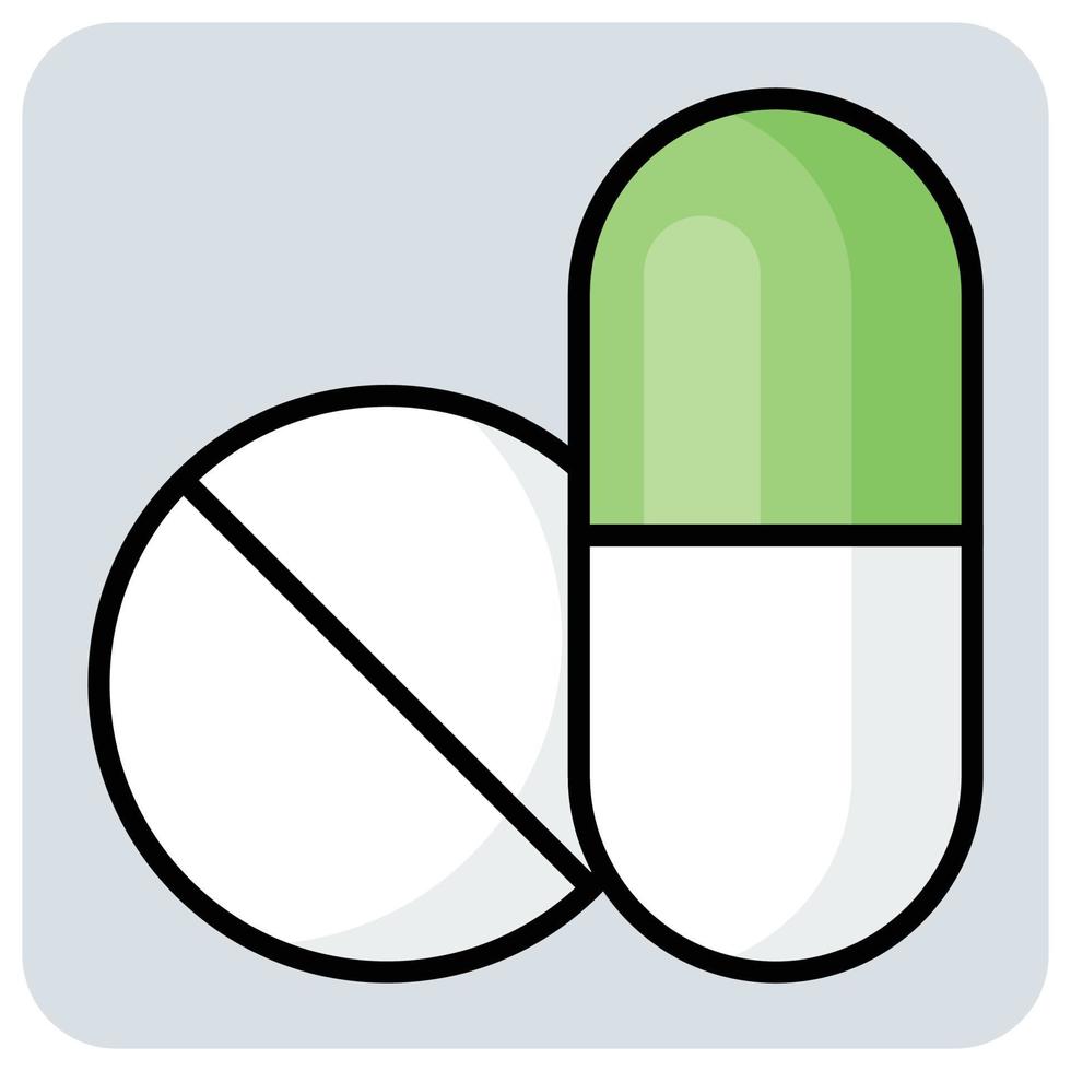 Filled color outline icon for Pharmacy medicine. vector