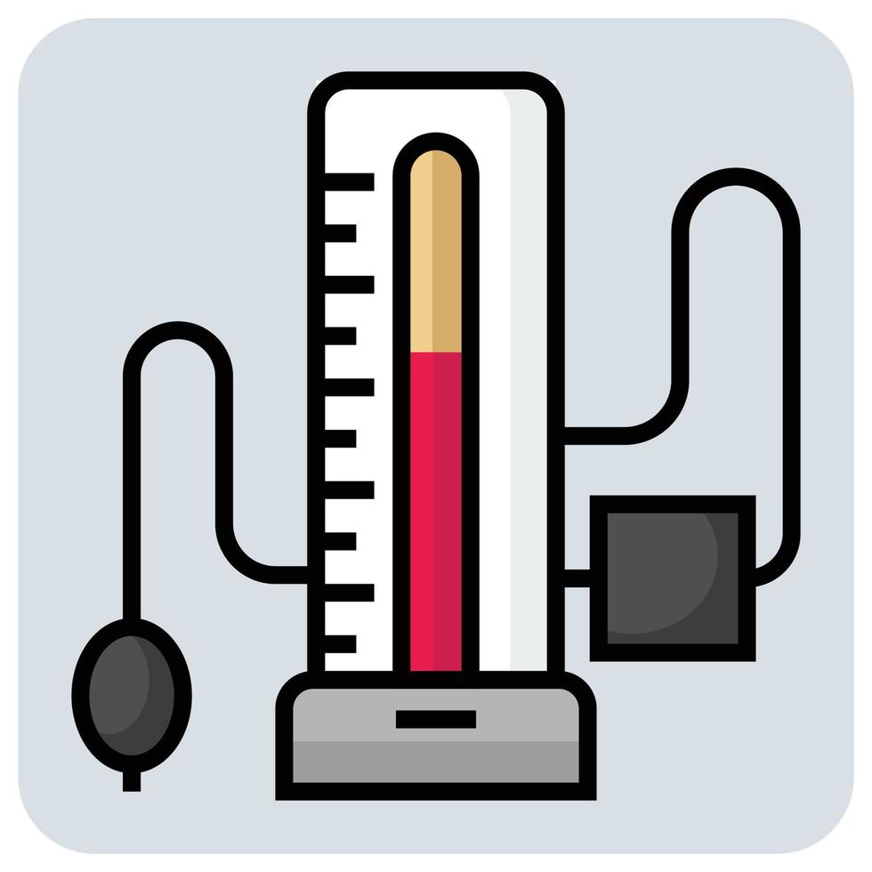 Filled color outline icon for Blood pressure. vector