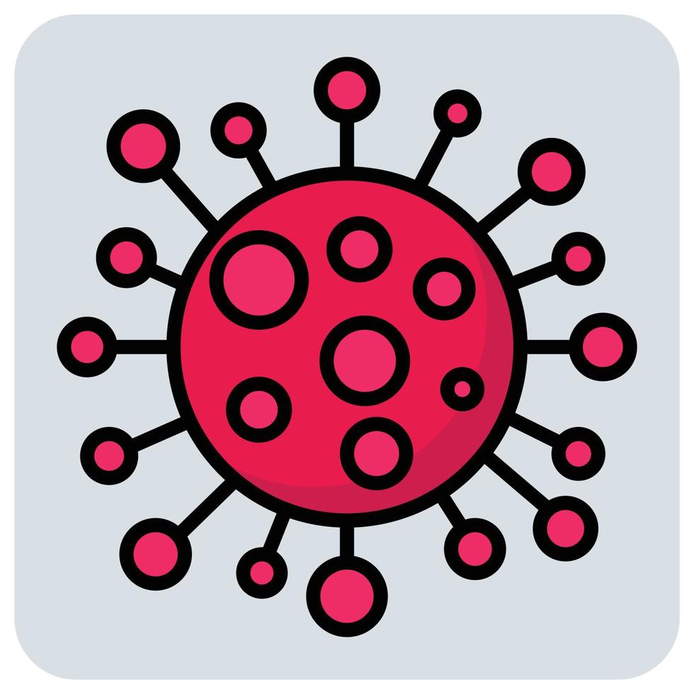 Filled color outline icon for Virus. vector