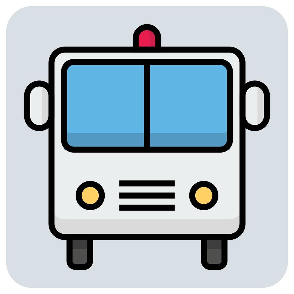 Filled color outline icon for Ambulance transport. vector