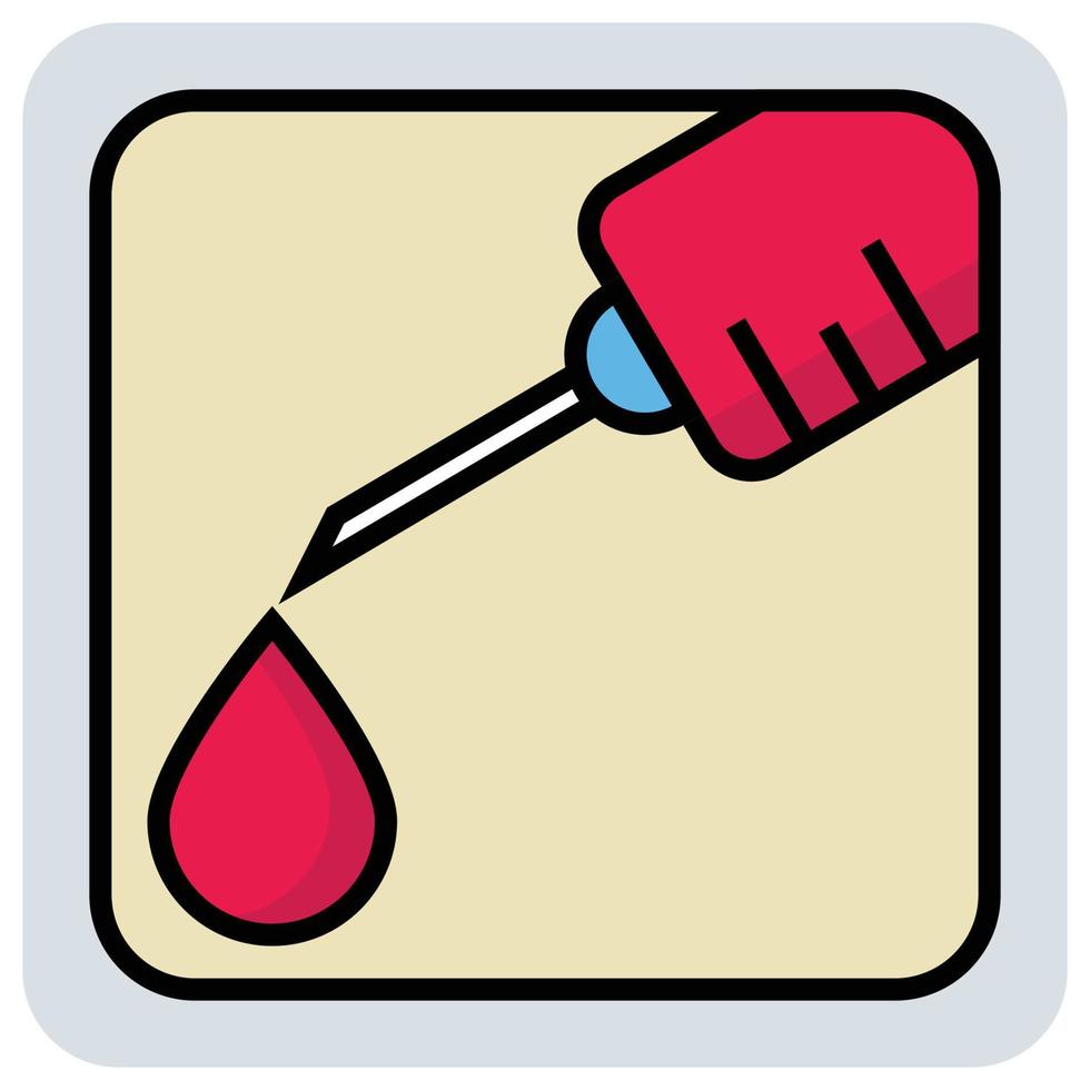 Filled color outline icon for Injection drop. vector