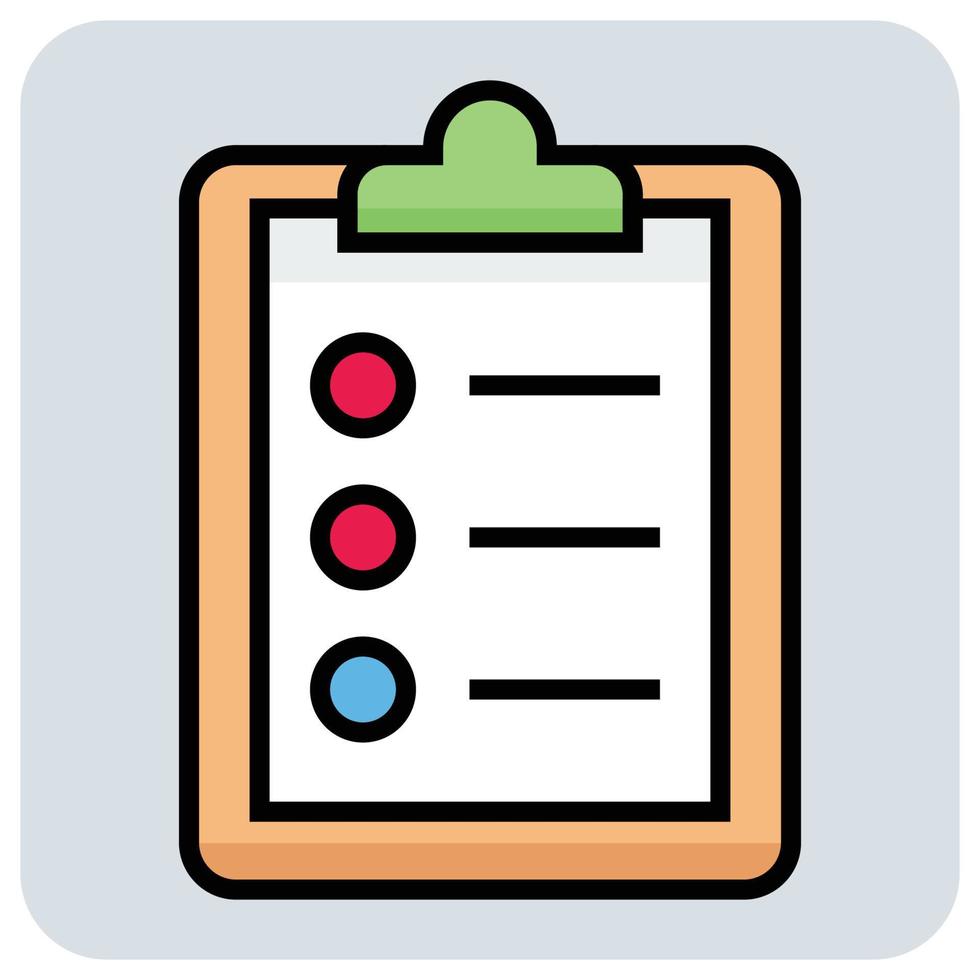 Filled color outline icon for Patient report. vector
