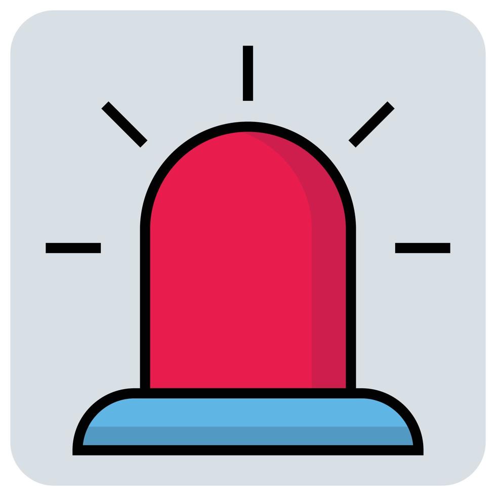 Filled color outline icon for Ambulance siren. vector